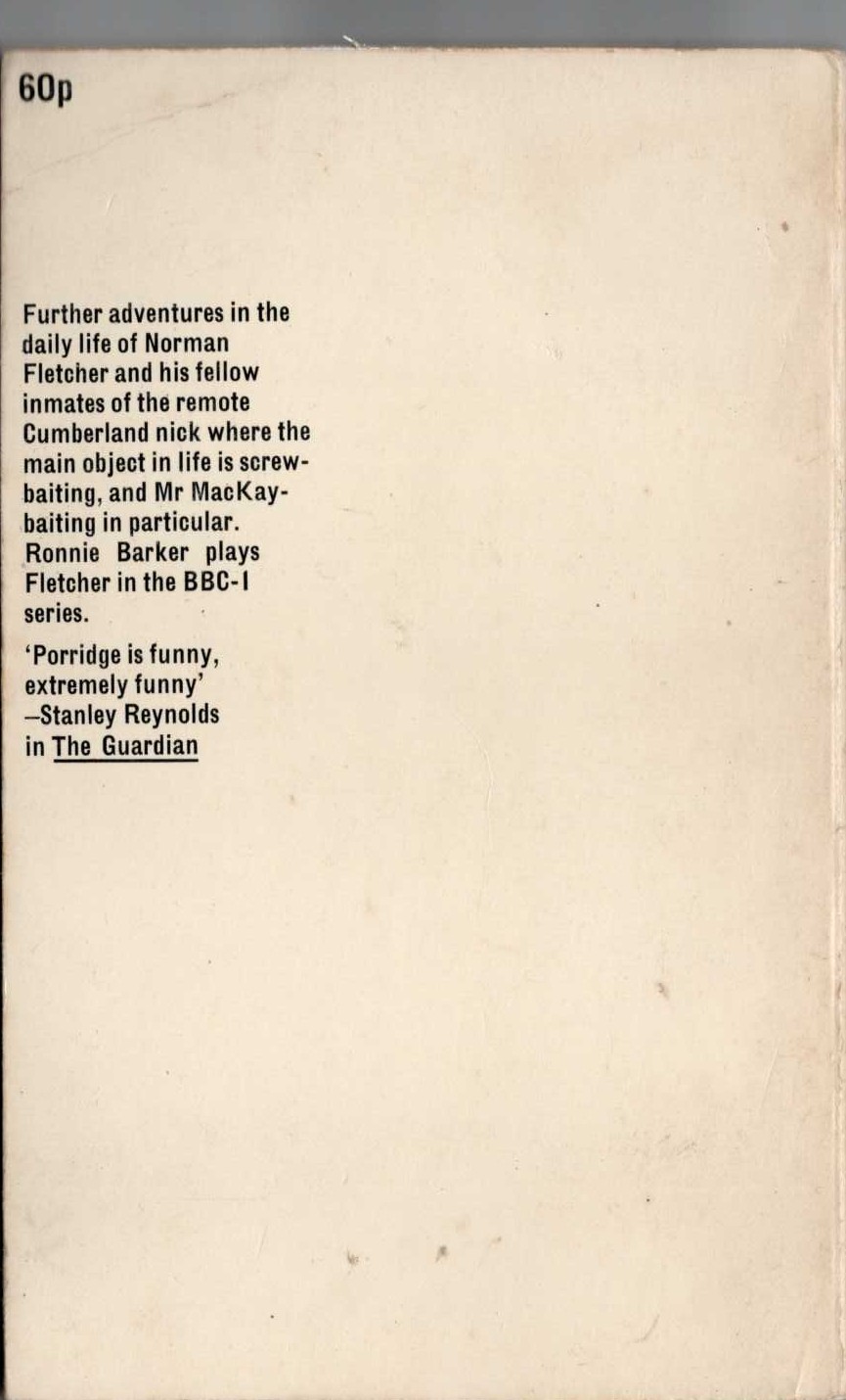 ANOTHER STRETCH OF PORRIDGE (Ronnie Barker) magnified rear book cover image