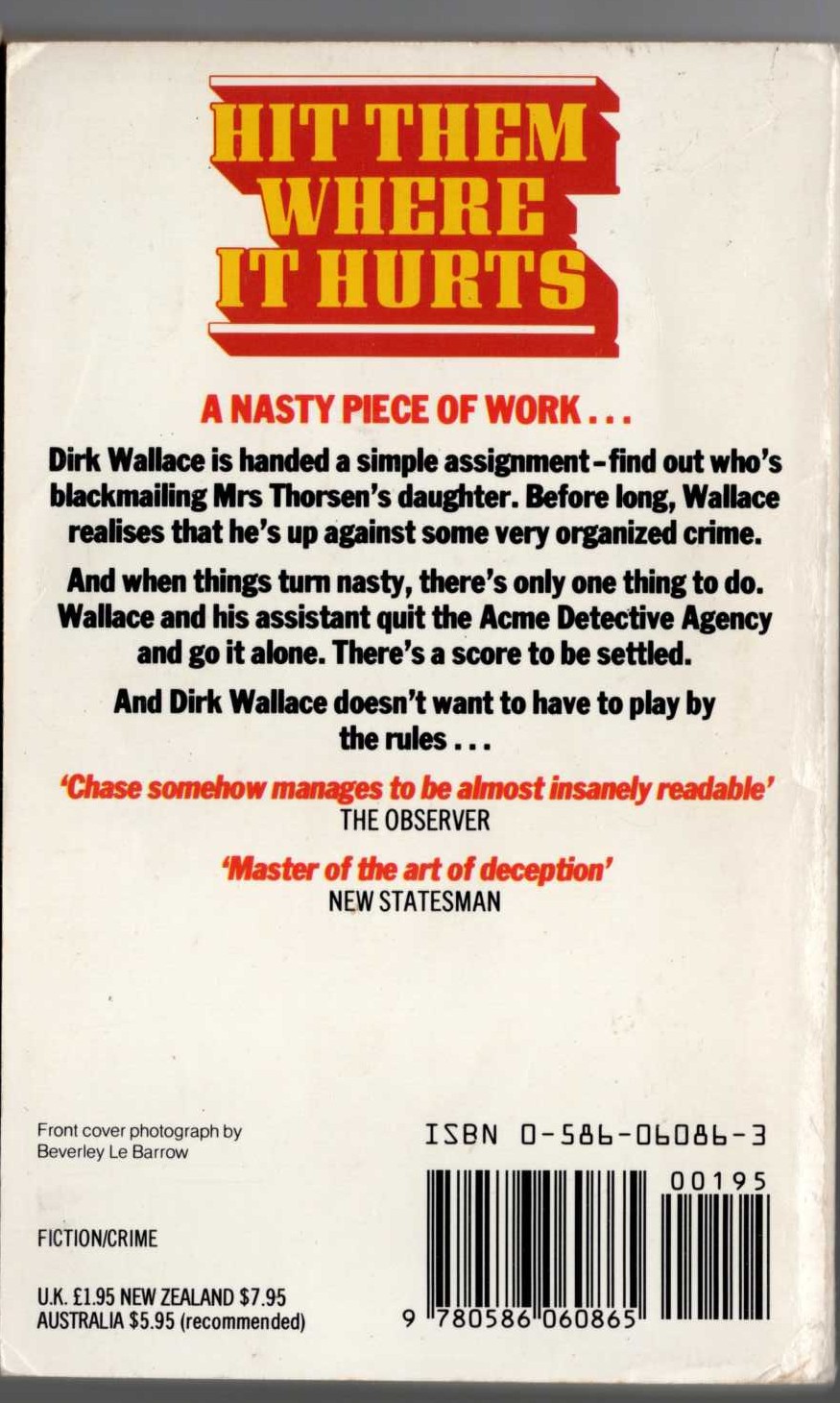 James Hadley Chase  HIT THEM WHERE IT HURTS magnified rear book cover image