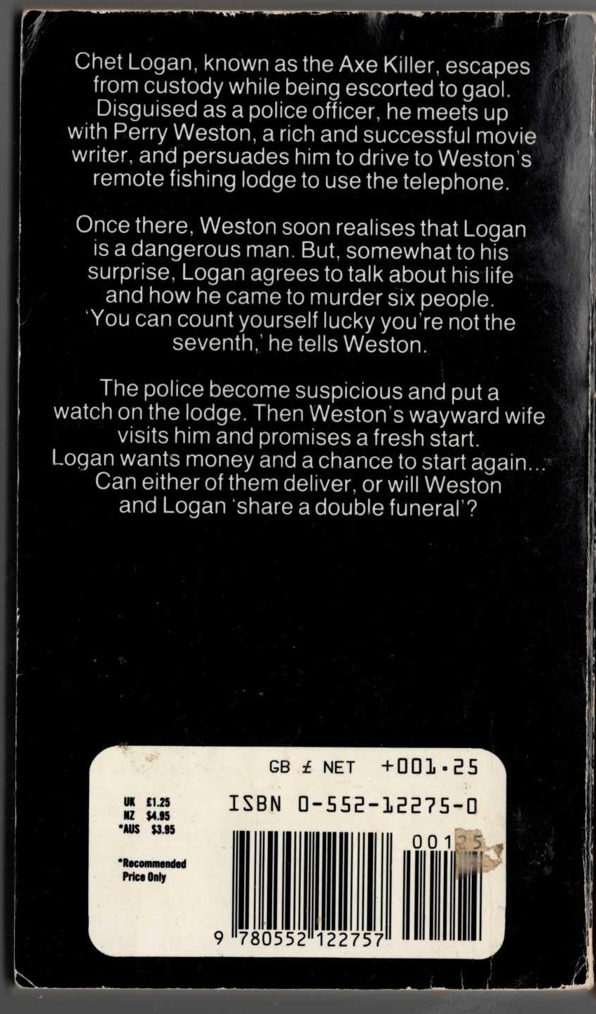 James Hadley Chase  WE'LL SHARE A DOUBLE FUNERAL magnified rear book cover image