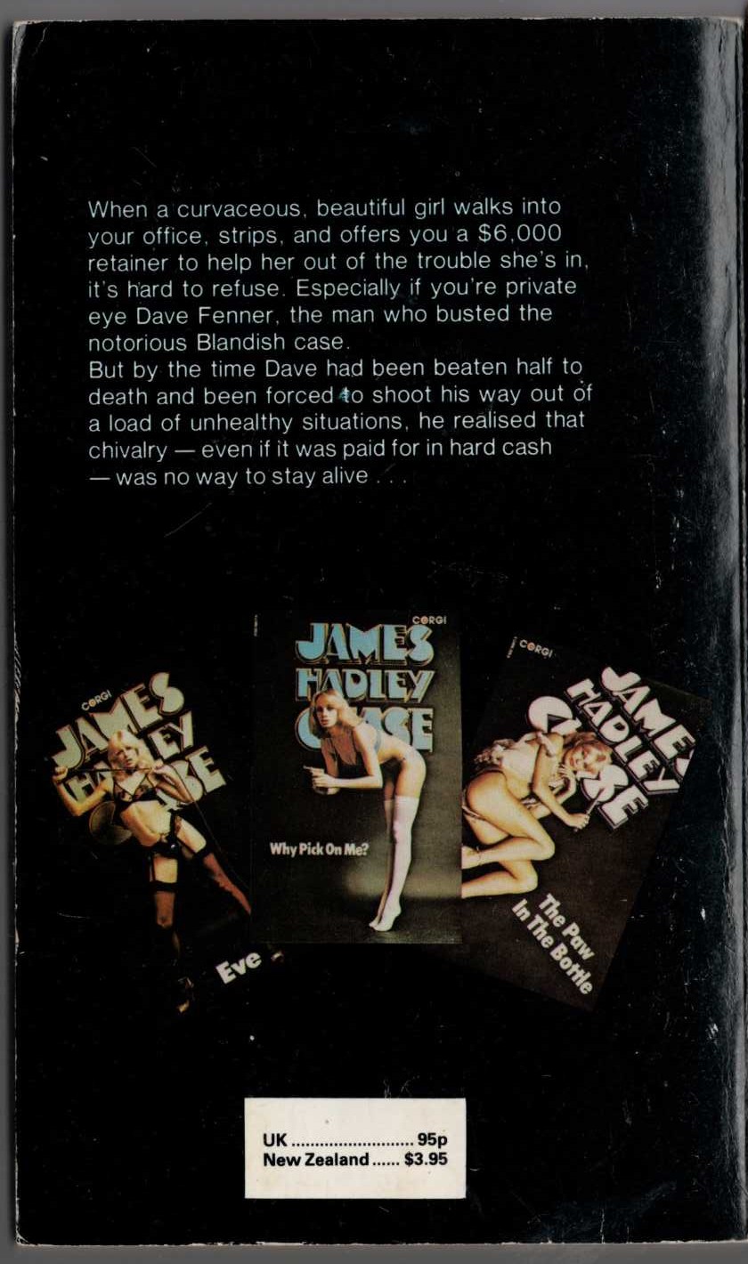 James Hadley Chase  THE DOLL'S BAD NEWS magnified rear book cover image