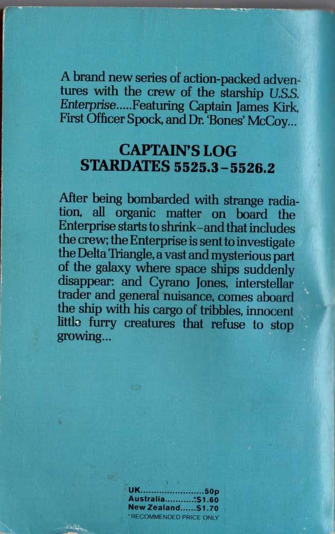 Alan Dean Foster  STAR TREK: LOG FOUR [4] magnified rear book cover image