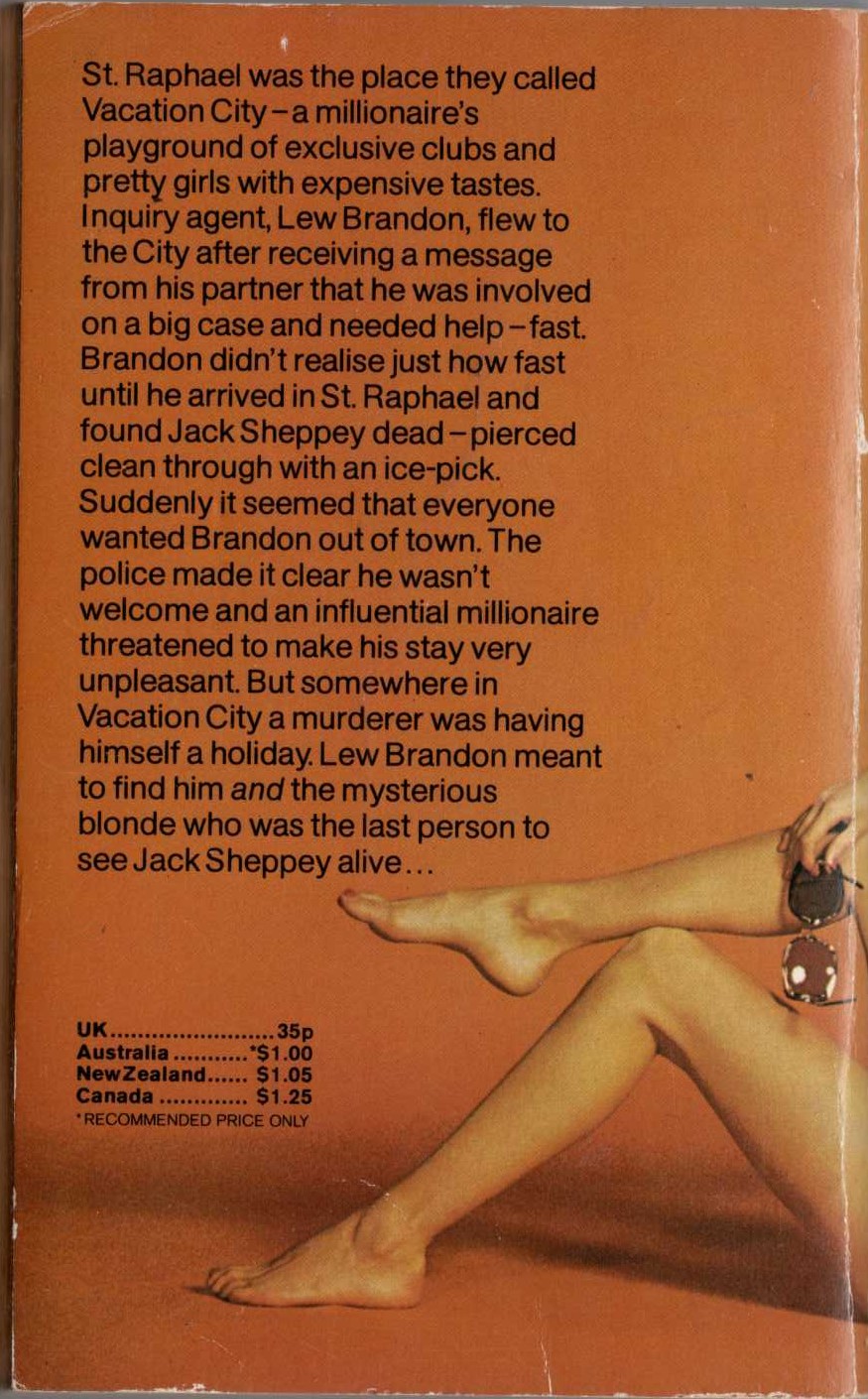 James Hadley Chase  THE GUILTY ARE AFRAID magnified rear book cover image