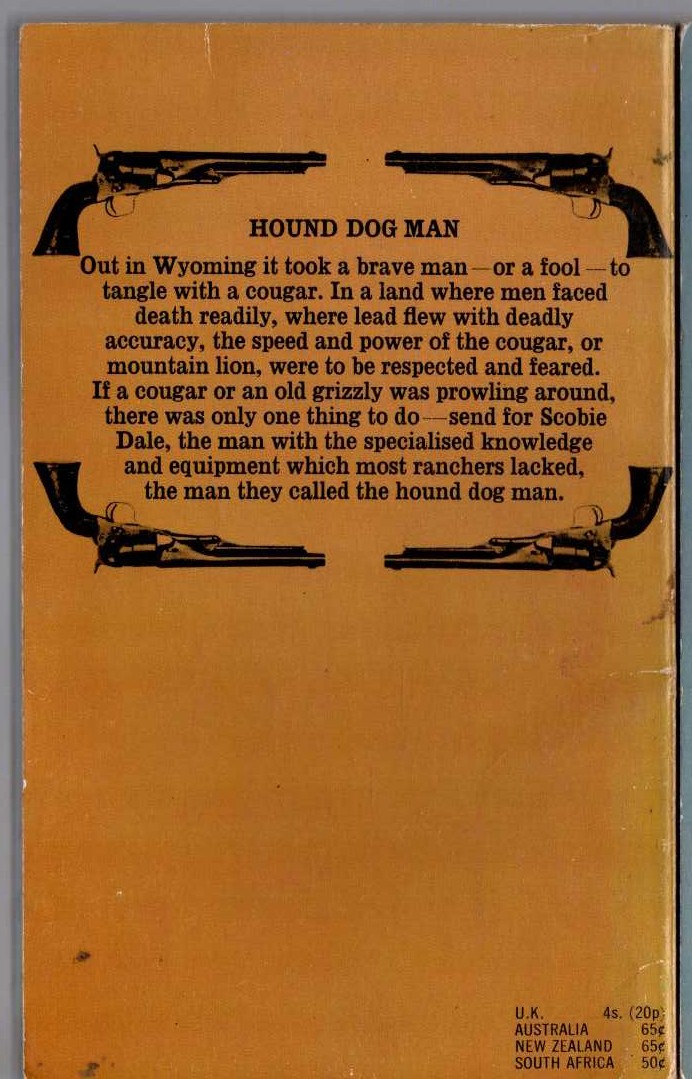 J.T. Edson  HOUND DOG MAN magnified rear book cover image