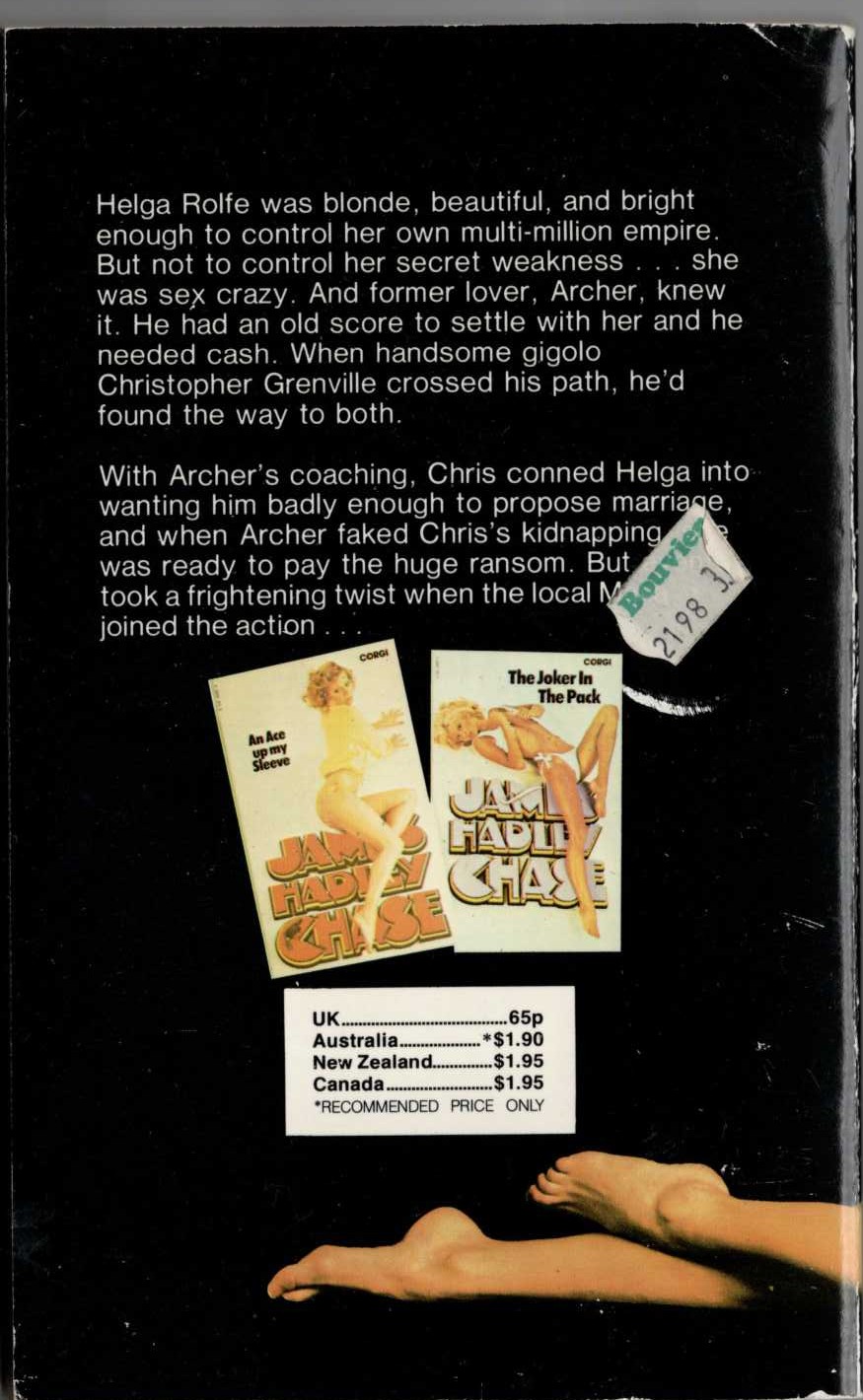 James Hadley Chase  I-HOLD THE FOUR ACES magnified rear book cover image