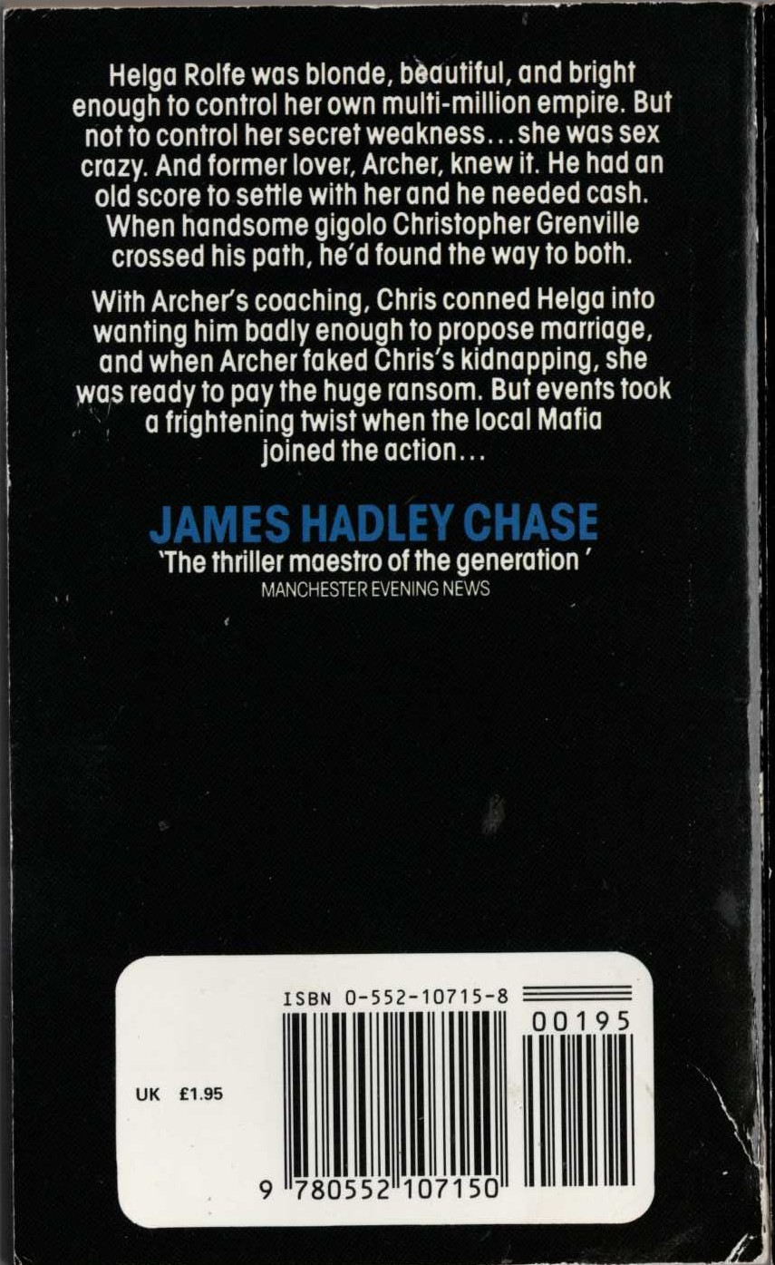 James Hadley Chase  I-HOLD THE FOUR ACES magnified rear book cover image
