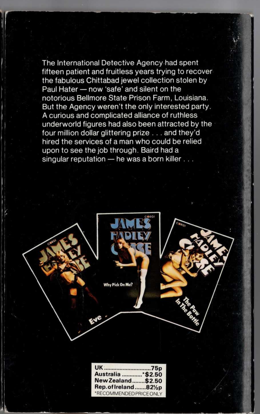 James Hadley Chase  THE FAST BUCK magnified rear book cover image