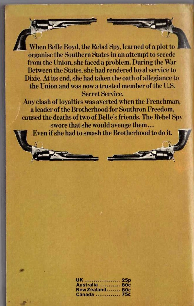 J.T. Edson  TO ARMS! TO ARMS IN DIXIE! magnified rear book cover image