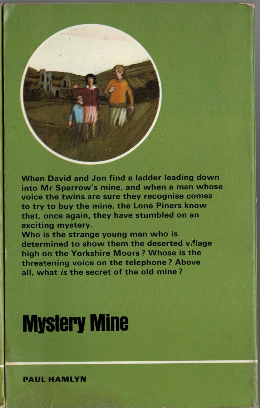 Malcolm Saville  MYSTERY MINE magnified rear book cover image