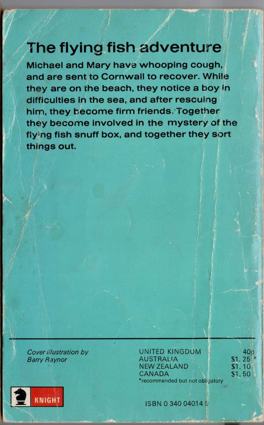 Malcolm Saville  THE FLYING FISH ADVENTURE magnified rear book cover image