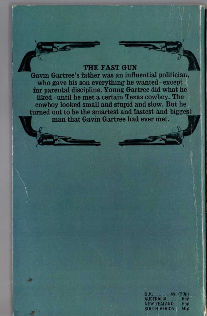 J.T. Edson  THE FAST GUN magnified rear book cover image