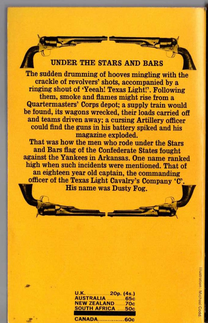 J.T. Edson  UNDER THE STARS AND BARS magnified rear book cover image