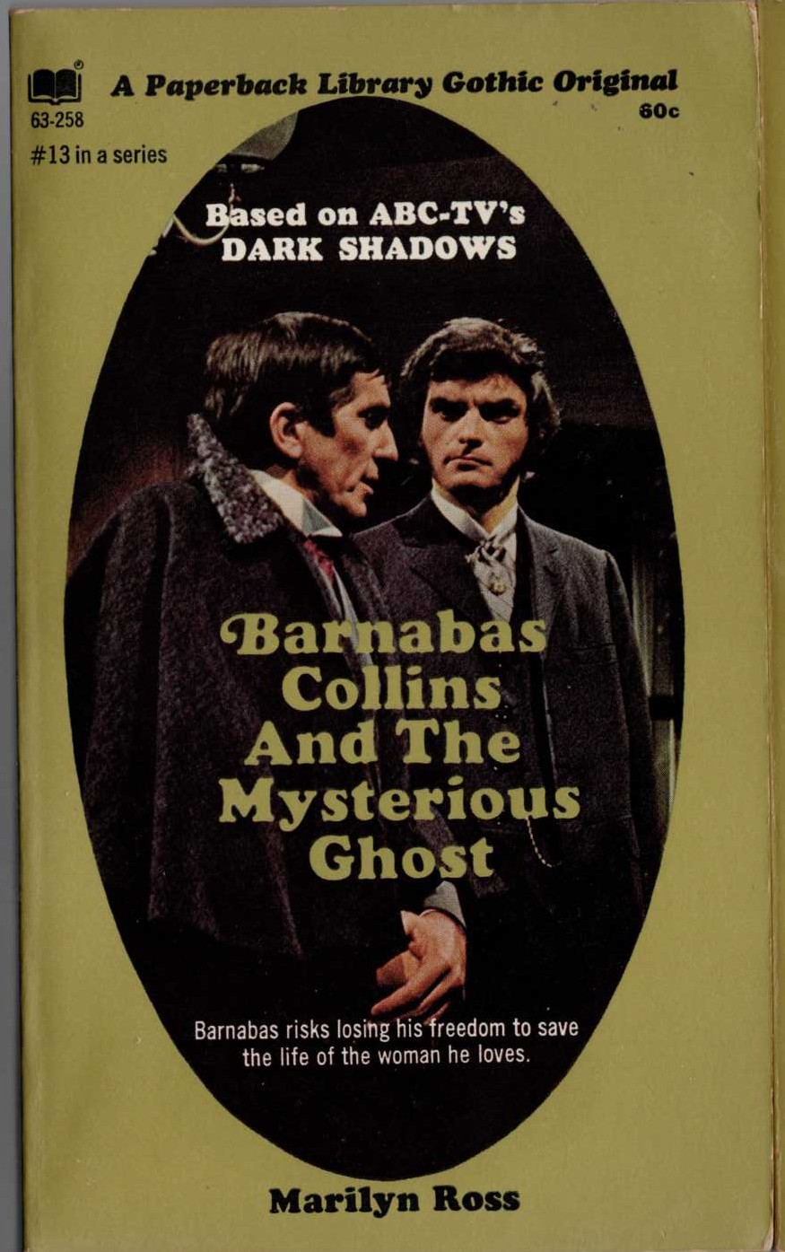 Marilyn Ross  BARNABAS COLLINS AND THE MYSTERIOUS GHOST front book cover image