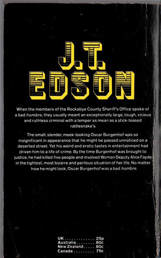 J.T. Edson  BAD HOMBRE magnified rear book cover image