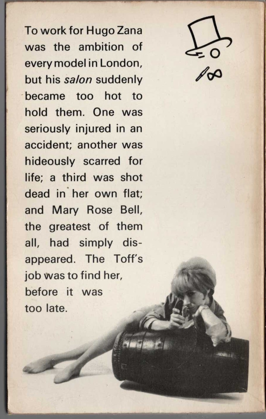 John Creasey  MODEL FOR THE TOFF magnified rear book cover image