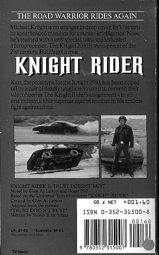 KNIGHT RIDER #2: TRUST DOESN'T RUST magnified rear book cover image