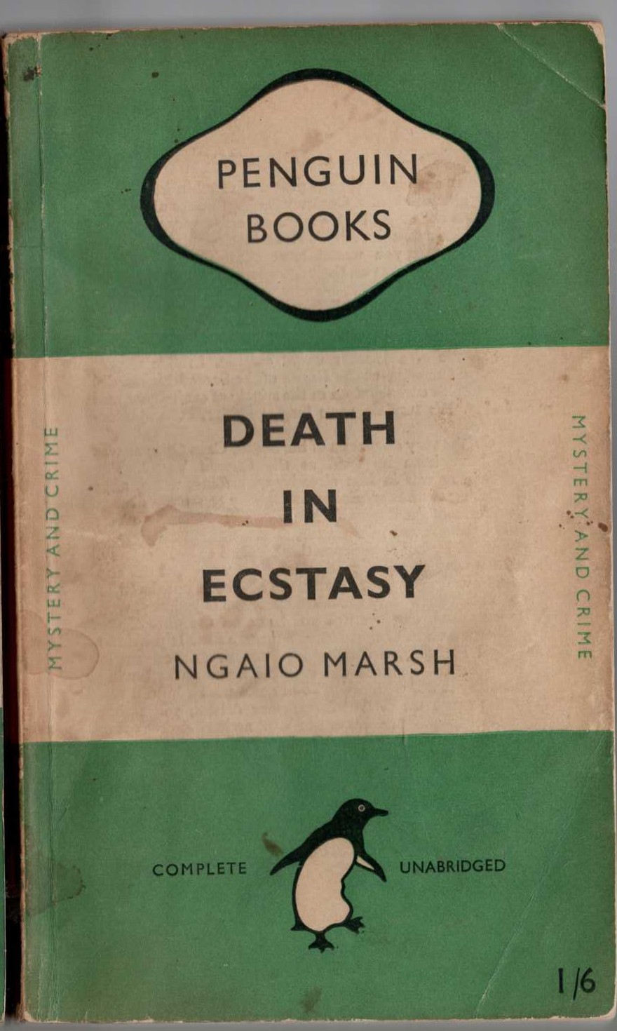 Ngaio Marsh  DEATH IN ECSTASY front book cover image