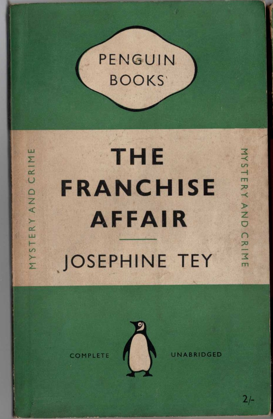 Josephine Tey  THE FRANCHISE AFFAIR front book cover image