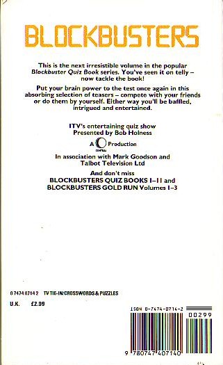 BLOCKBUSTERS   BLOCKBUSTERS QUIZ BOOK 12 magnified rear book cover image