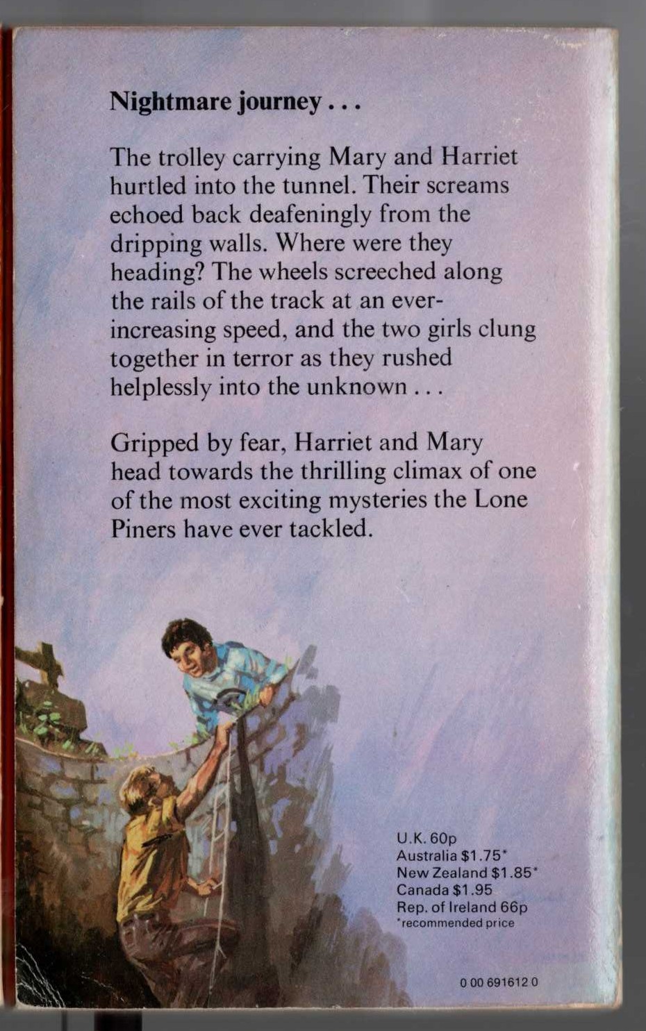 Malcolm Saville  MYSTERY MINE magnified rear book cover image