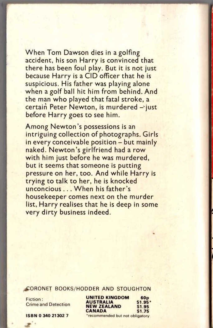 Francis Durbridge  A GAME OF MURDER magnified rear book cover image