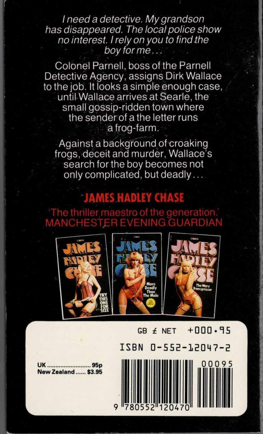 James Hadley Chase  HAND ME A FIG LEAF magnified rear book cover image