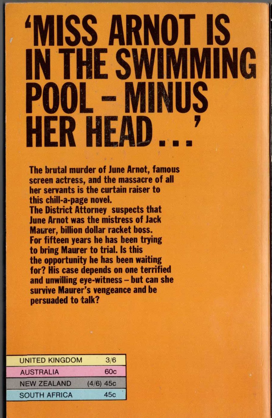 James Hadley Chase  THIS WAY FOR A SHROUD magnified rear book cover image