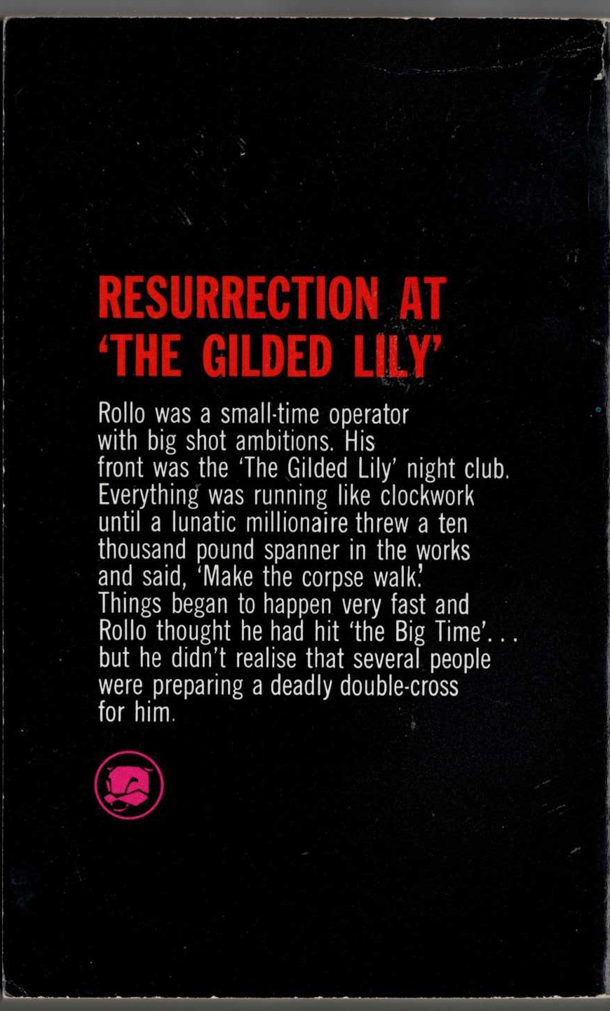 James Hadley Chase  MAKE THE CORPSE WALK magnified rear book cover image