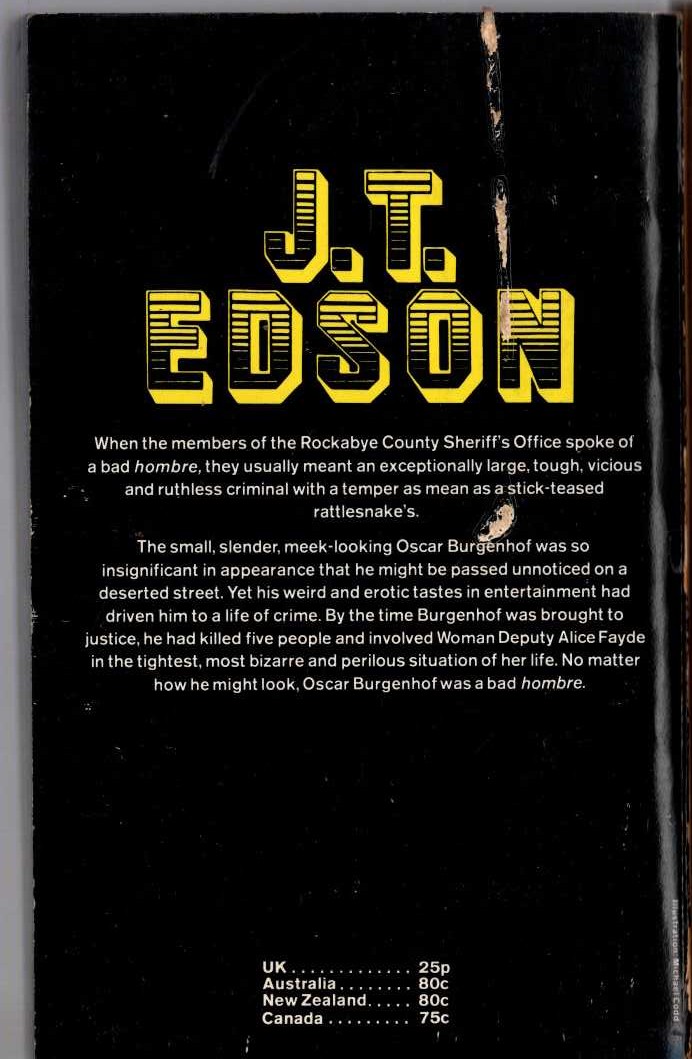 J.T. Edson  BAD HOMBRE magnified rear book cover image
