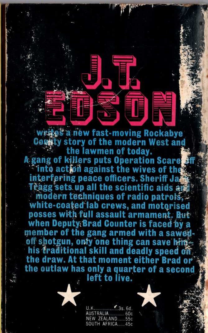 J.T. Edson  THE 1/4 SECOND DRAW magnified rear book cover image