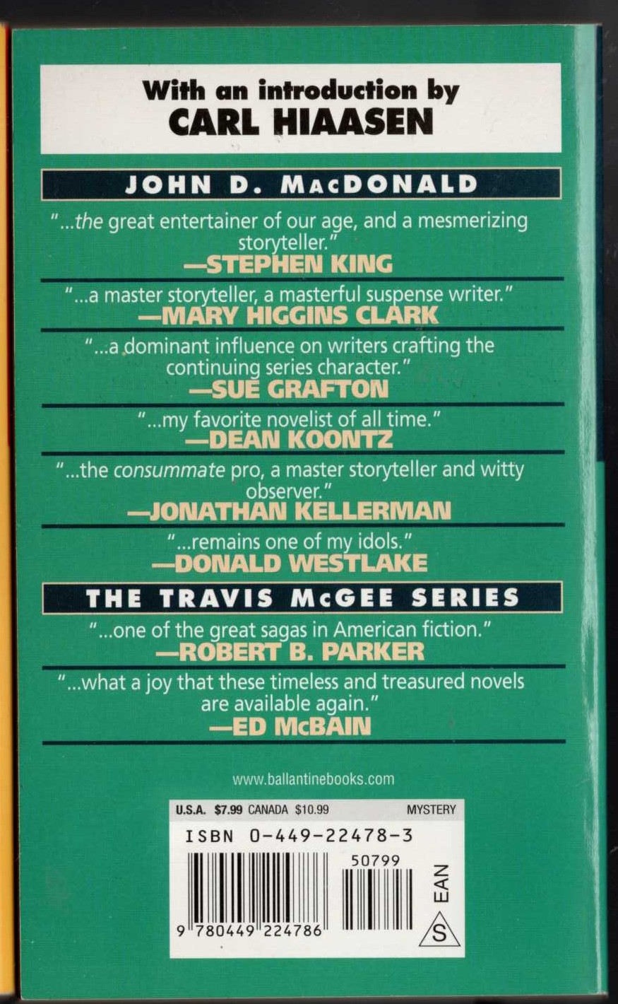 John D. MacDonald  THE TURQUOISE LAMENT magnified rear book cover image
