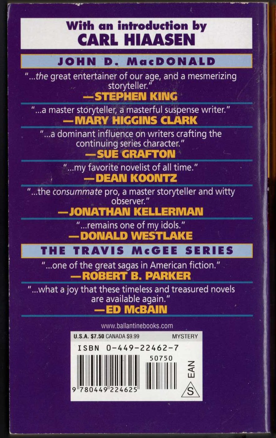 John D. MacDonald  DRESS HER IN INDIGO magnified rear book cover image