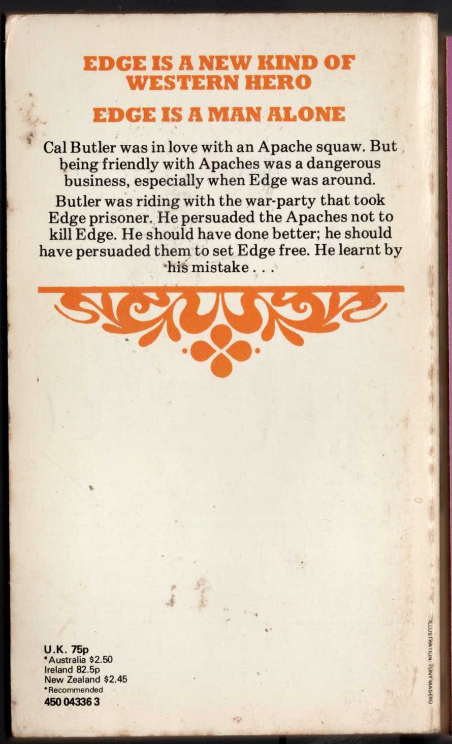 George G. Gilman  EDGE 33: THE HATED magnified rear book cover image