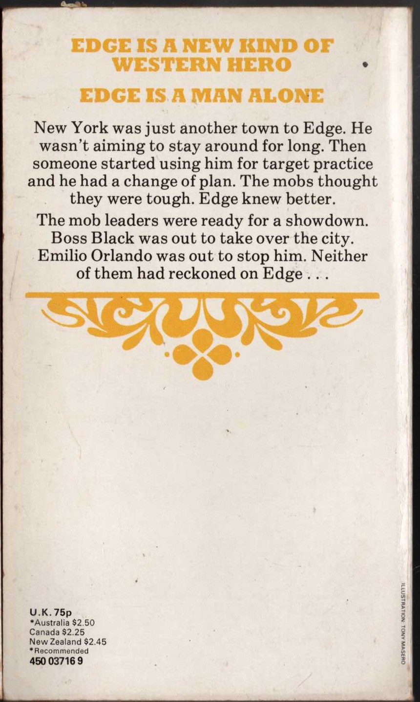 George G. Gilman  EDGE 30: WAITING FOR A TRAIN magnified rear book cover image