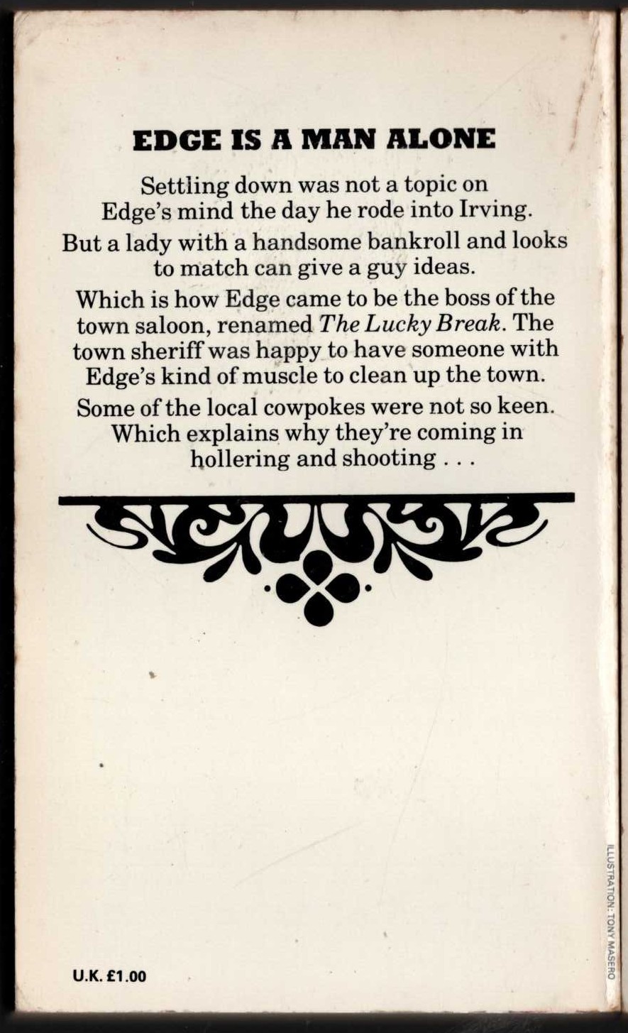 George G. Gilman  EDGE 36: TOWN ON TRIAL magnified rear book cover image