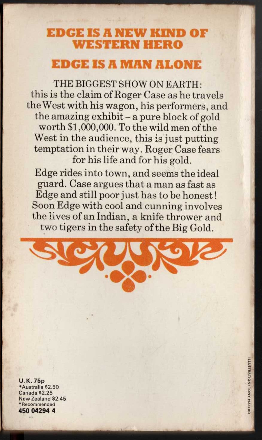 George G. Gilman  EDGE 14: THE BIG GOLD magnified rear book cover image