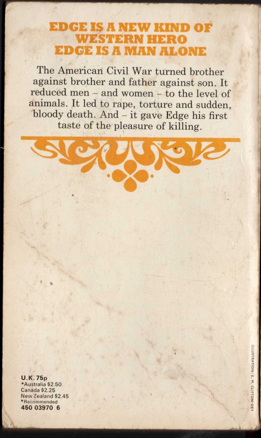 George G. Gilman  EDGE 4: KILLER'S BREED magnified rear book cover image