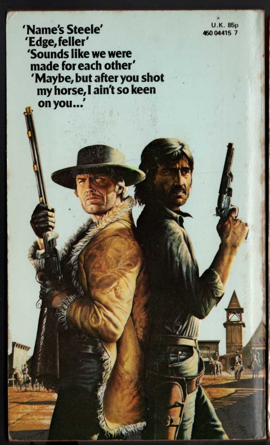 George G. Gilman  TWO OF A KIND: EDGE MEETS ADAM STEELE magnified rear book cover image