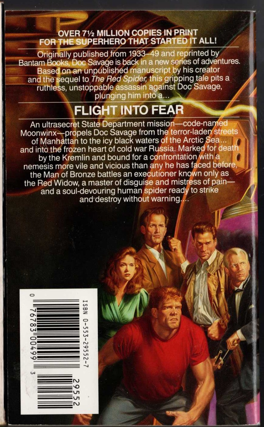 Kenneth Robeson  DOC SAVAGE: FLIGHT INTO FEAR magnified rear book cover image