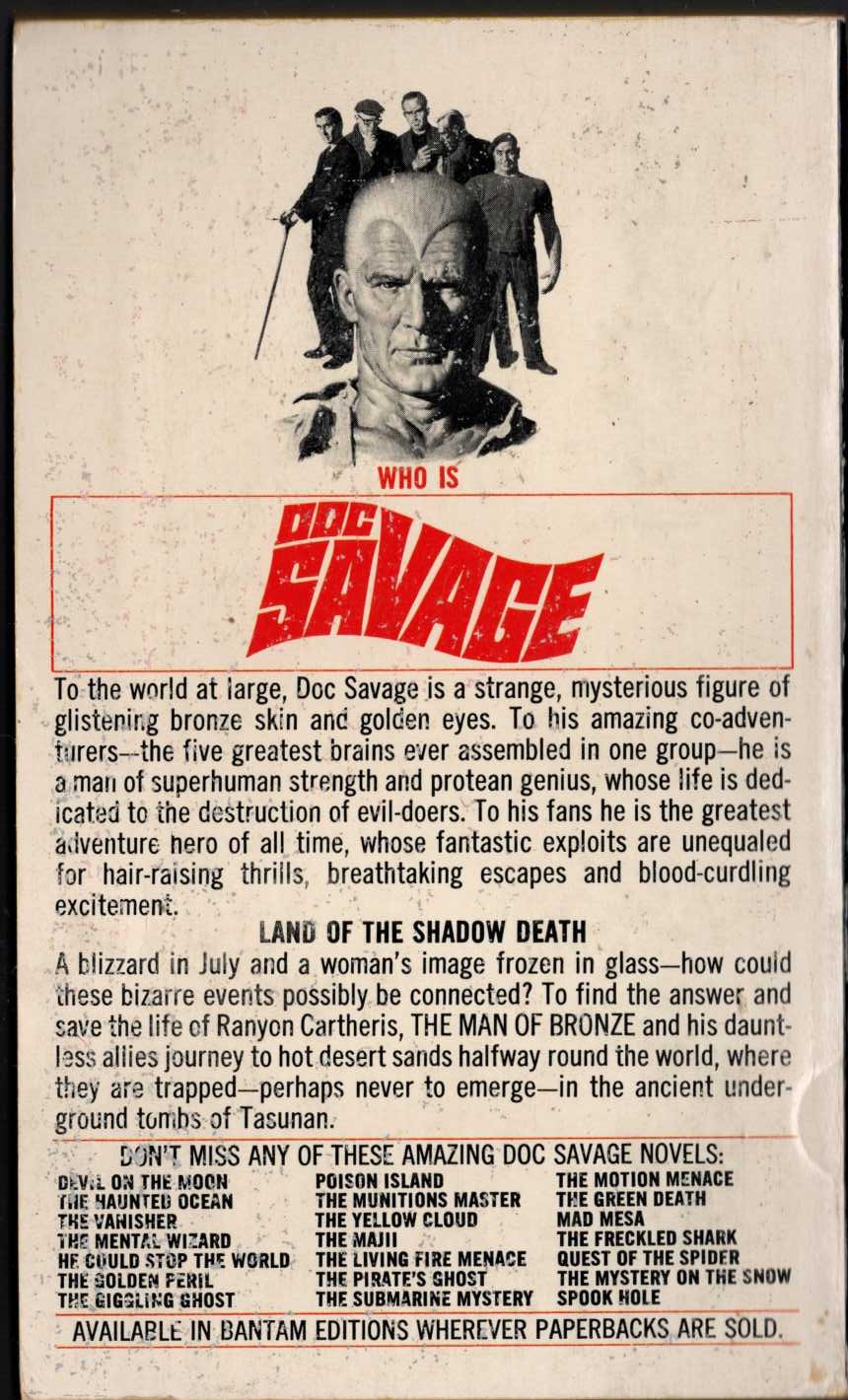 Kenneth Robeson  DOC SAVAGE: MURDER MIRAGE magnified rear book cover image