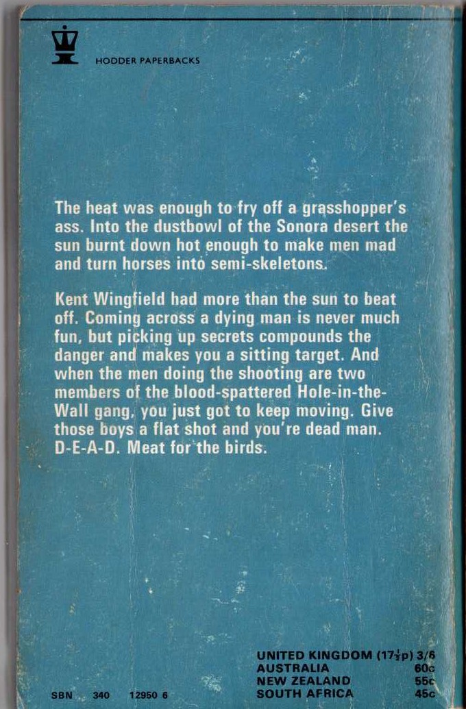 Zane Grey  STRANGER FROM THE TONTO magnified rear book cover image