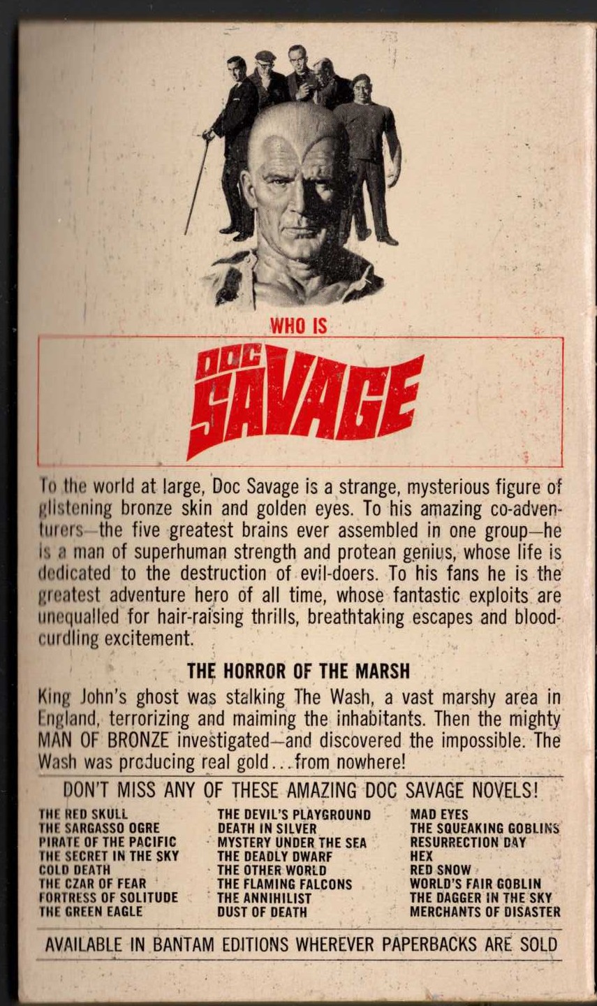 Kenneth Robeson  DOC SAVAGE: THE SEA MAGICIAN magnified rear book cover image