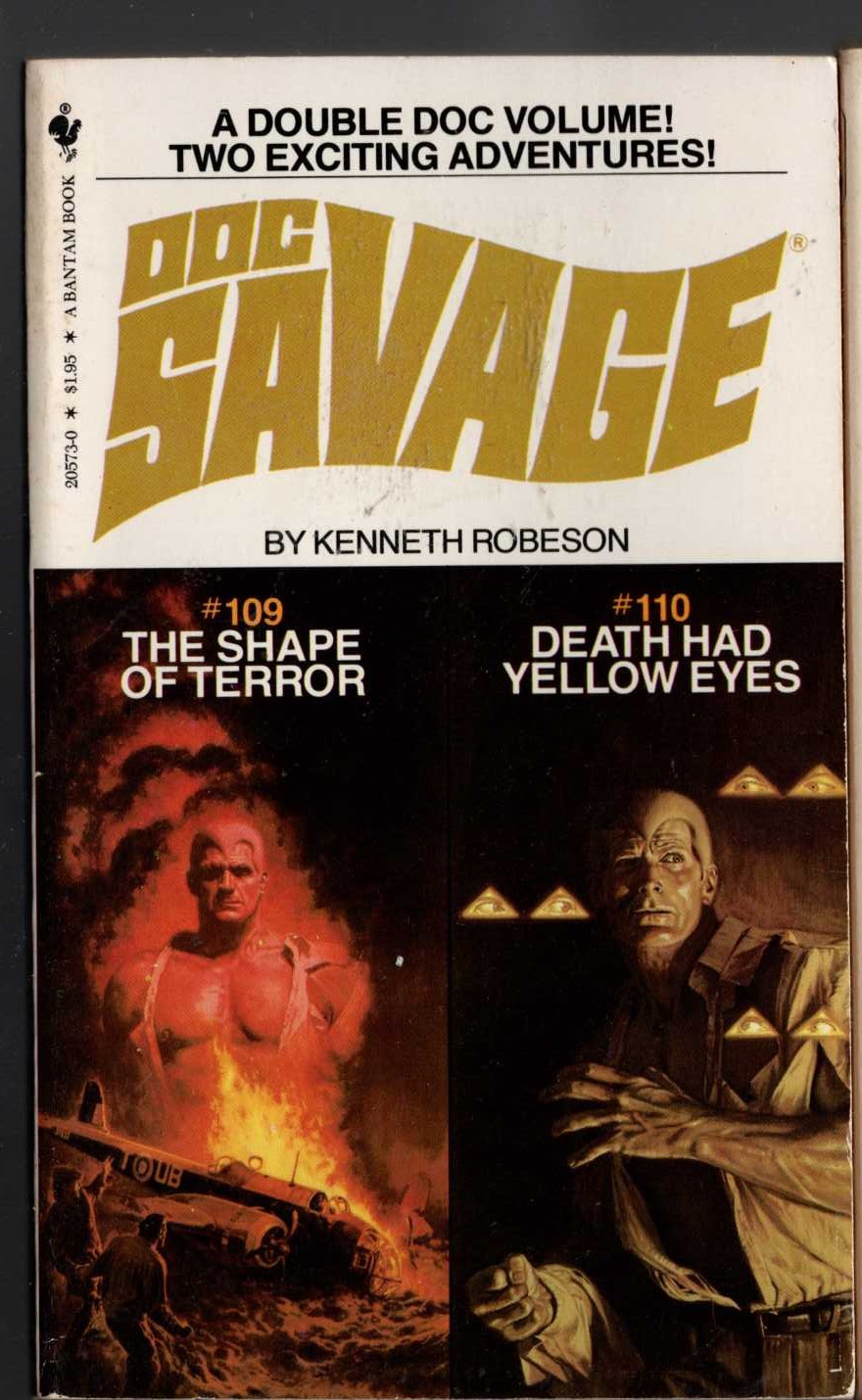 Kenneth Robeson  DOC SAVAGE: THE SHAPE OF TERROR and DEATH HAD YELLOW EYES front book cover image