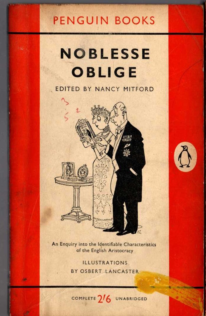 Nancy Mitford (edits) NOBLESSE OBLIGE front book cover image