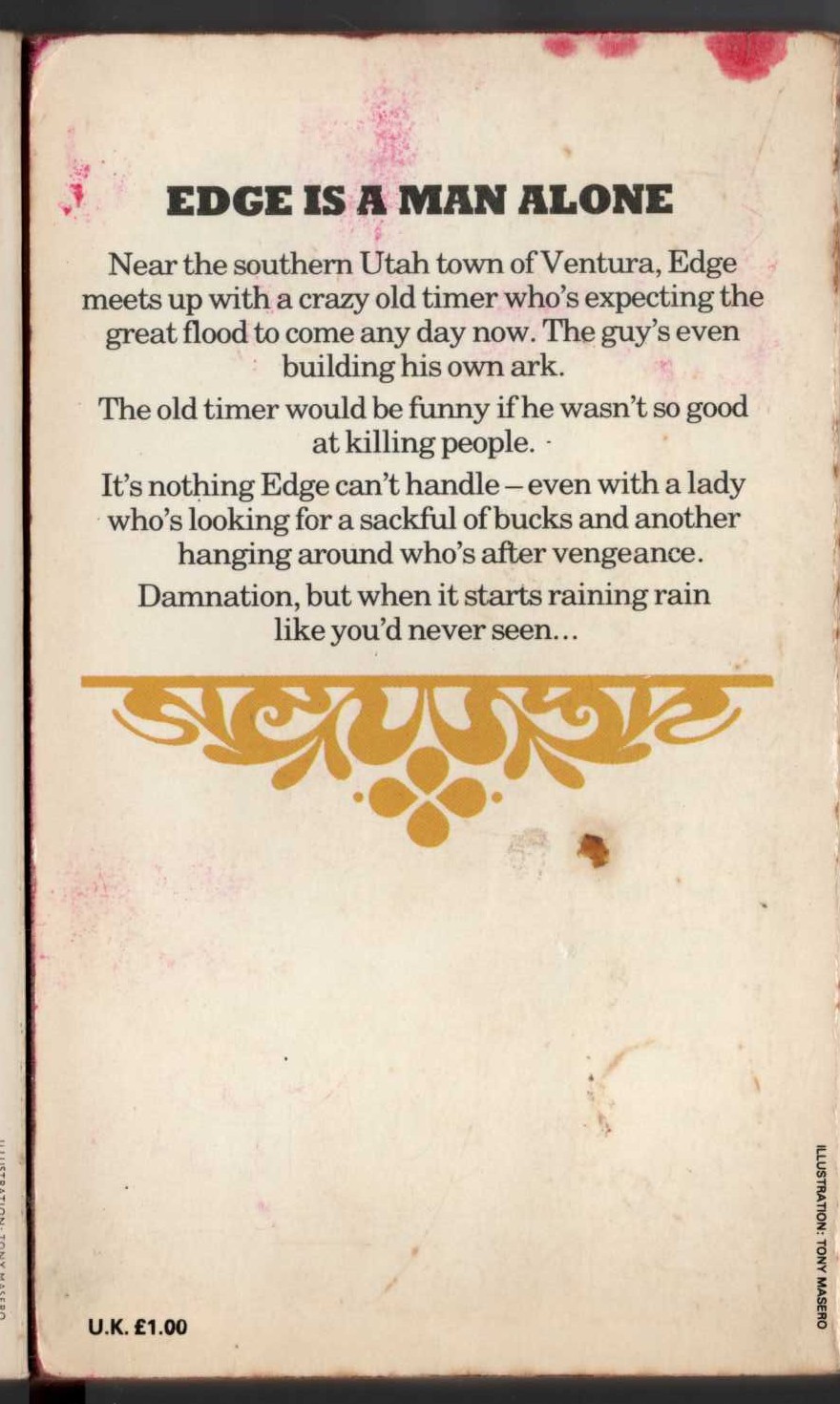 George G. Gilman  EDGE 37: VENGEANCE AT VENTURA magnified rear book cover image