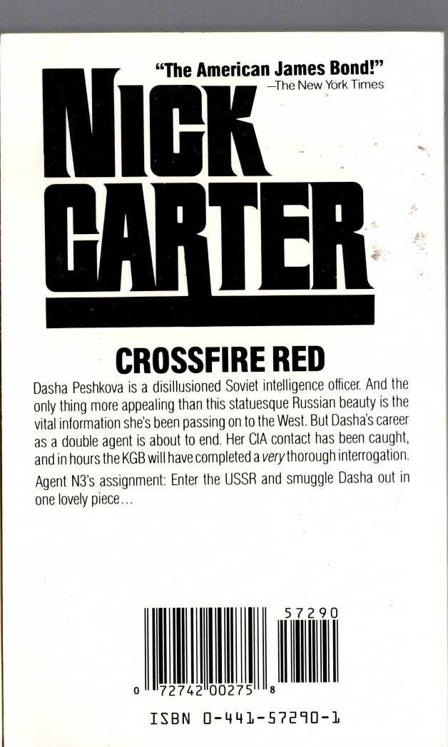 Nick Carter  CROSSFIRE RED magnified rear book cover image