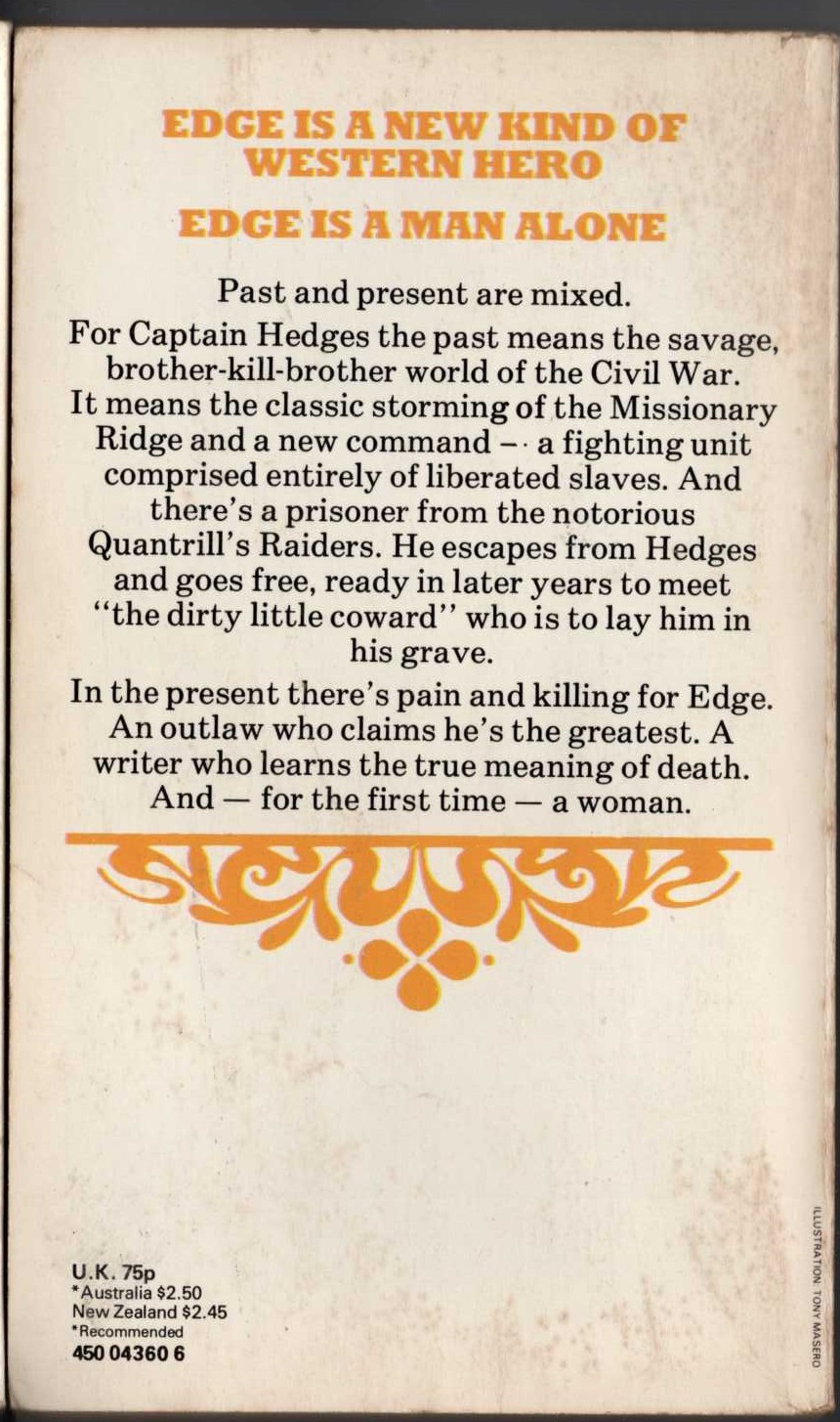 George G. Gilman  EDGE 10: VENGEANCE IS BLACK magnified rear book cover image