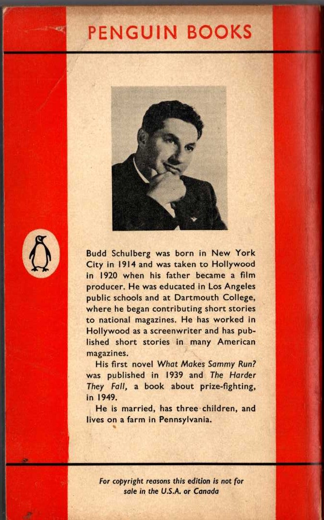 Budd Schulberg  THE DISENCHANTED magnified rear book cover image