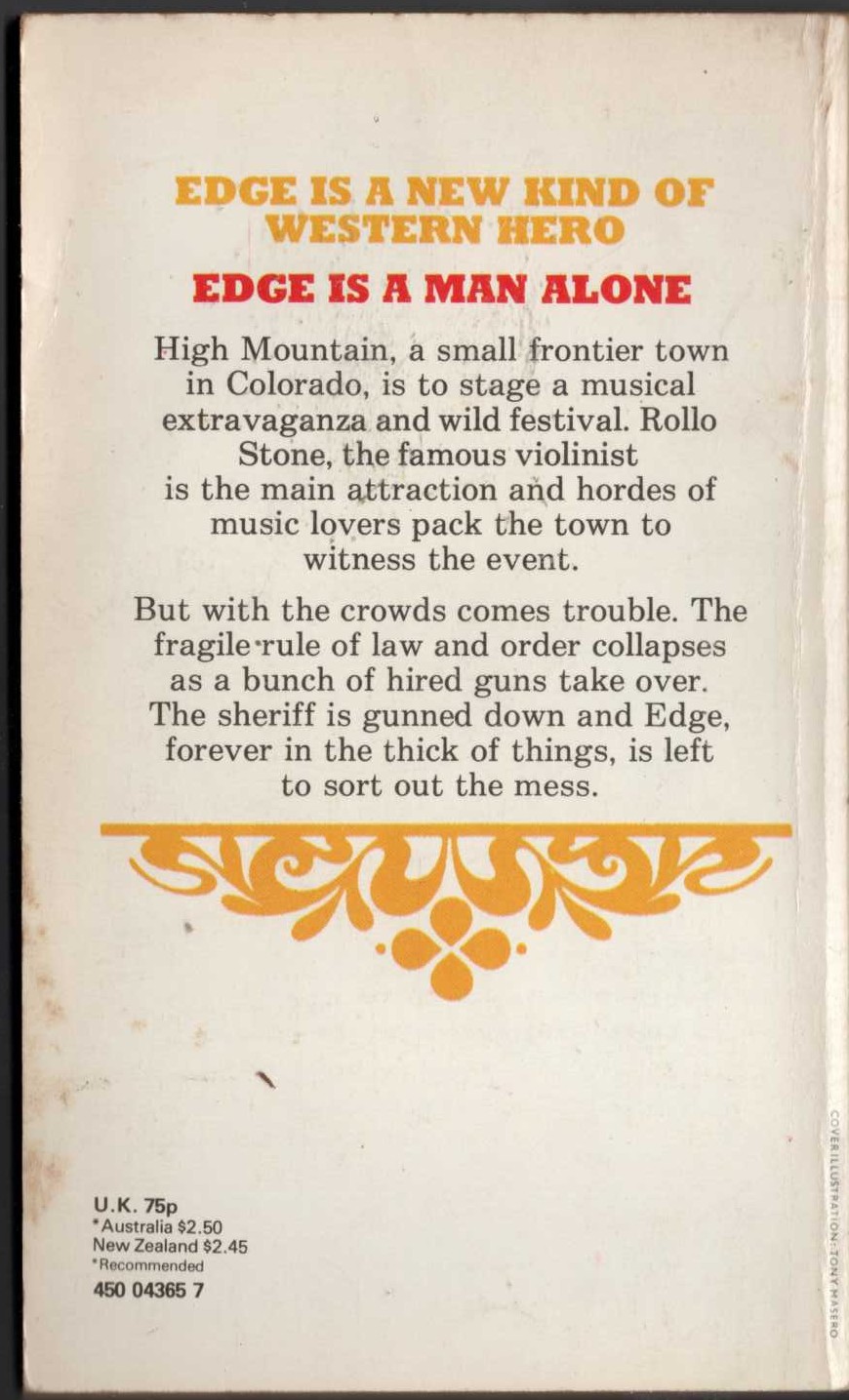 George G. Gilman  EDGE 21: RHAPSODY IN RED magnified rear book cover image