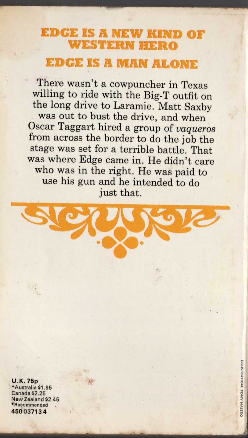 George G. Gilman  EDGE 27: DEATH DRIVE magnified rear book cover image