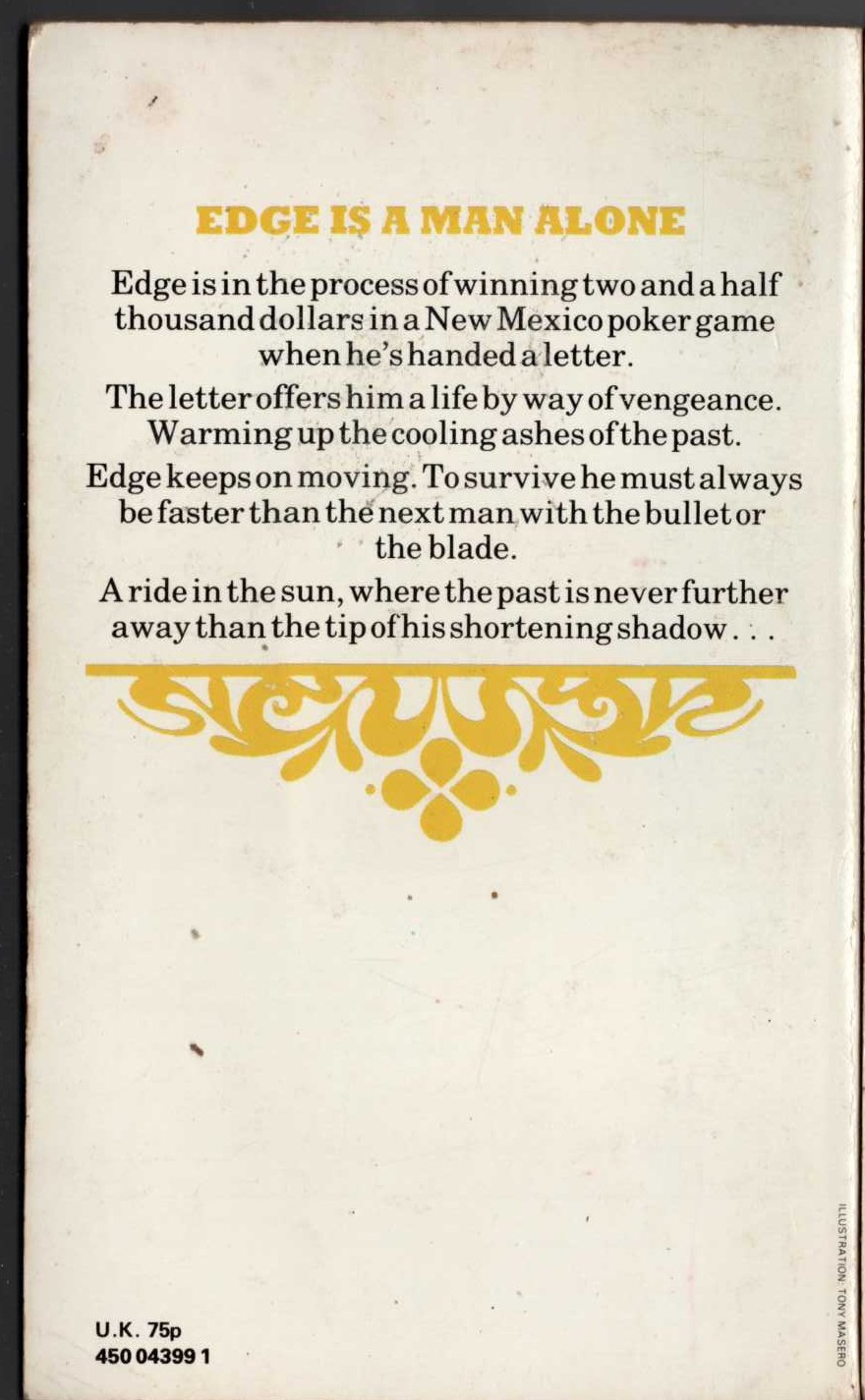George G. Gilman  EDGE 34: A RIDE IN THE SUN magnified rear book cover image